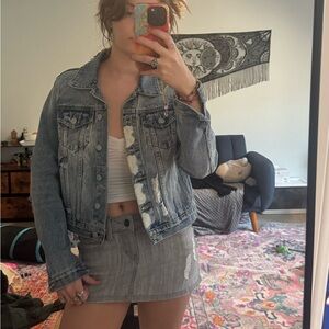 Vigoss Distressed Light Blue Jean Jacket